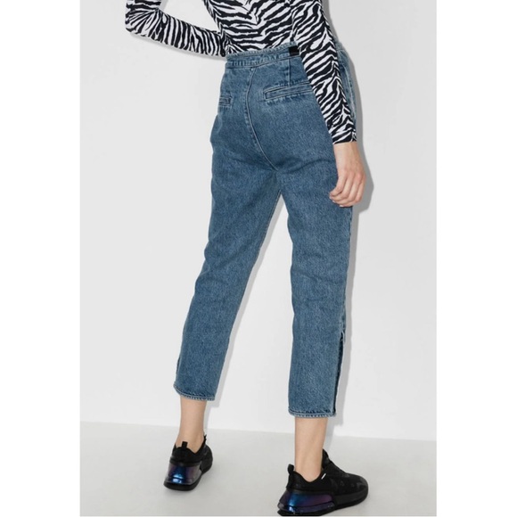 RtA Matisse Straight Leg Jeans Size Small Blue Button Fly Drawstring Anke Crop - Picture 2 of 11